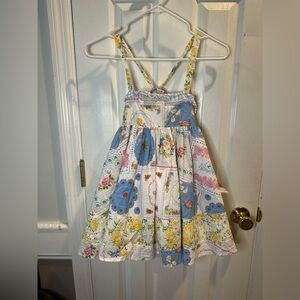 Sweet Honey‎ Girls Dress Floral Cottagecore Layered Full Skirt 8Y Smocked Ruffle